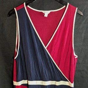Nautica Classic Dress Size XXL Red & Blue Women Fit & Flare Sleeveless